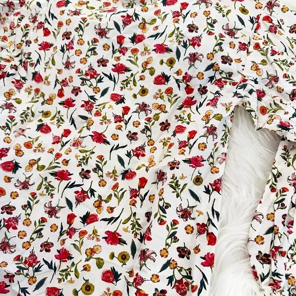 J.‎ Crew Ruffle Tie Neck Floral Cotton Popover XXS - Picture 12 of 14